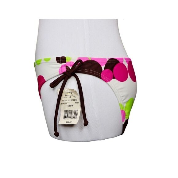 So Dotted Low Rise String Bikini Swim Bottom MEDIUM Colorful Poolcore - Picture 3 of 8